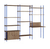 Moebe Shelving System S.200.3.D, uzený dub/tmavě modrá
