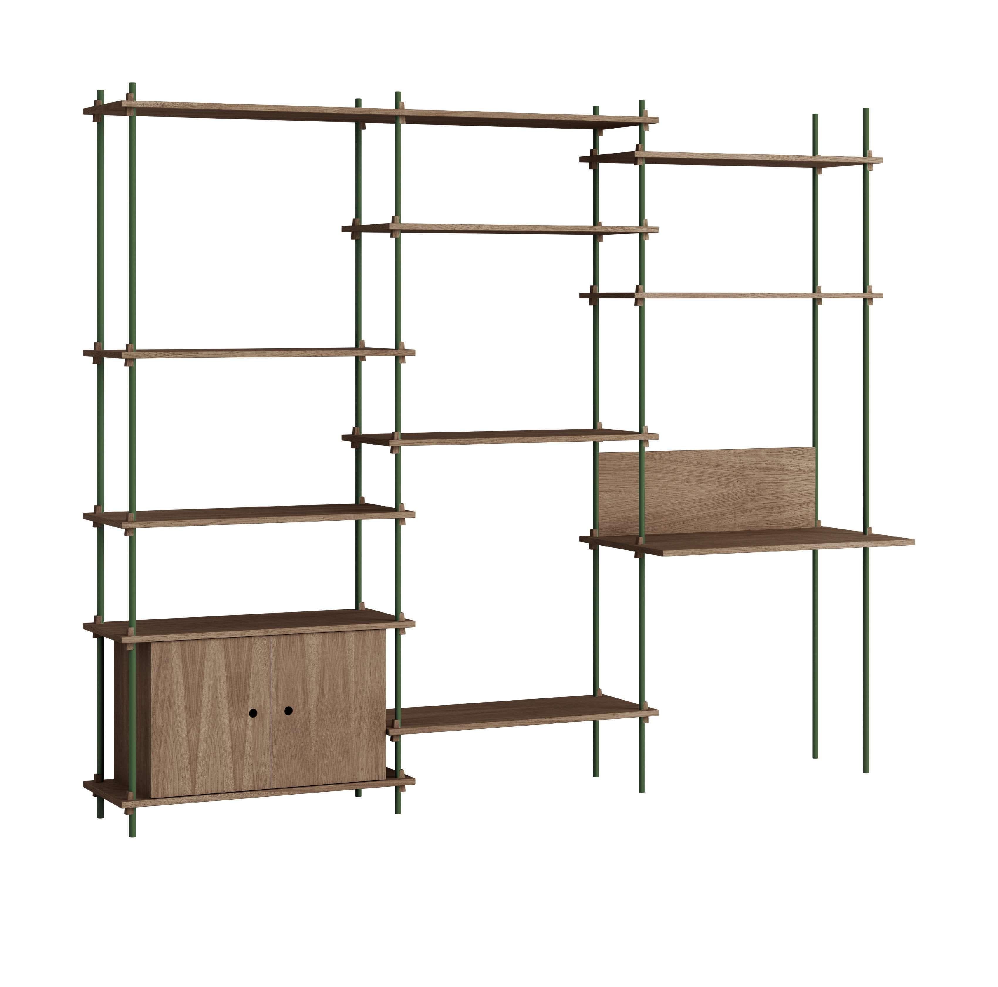 [product_category]-Moebe Shelving System S.200.3.D, Smoked Oak/Pine Green-Moebe-5713520013812-S.200.3.D.SO.PG-MOE-1