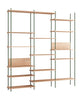 Moebe Shegving System S.255.3.a, Oak/Pine Green