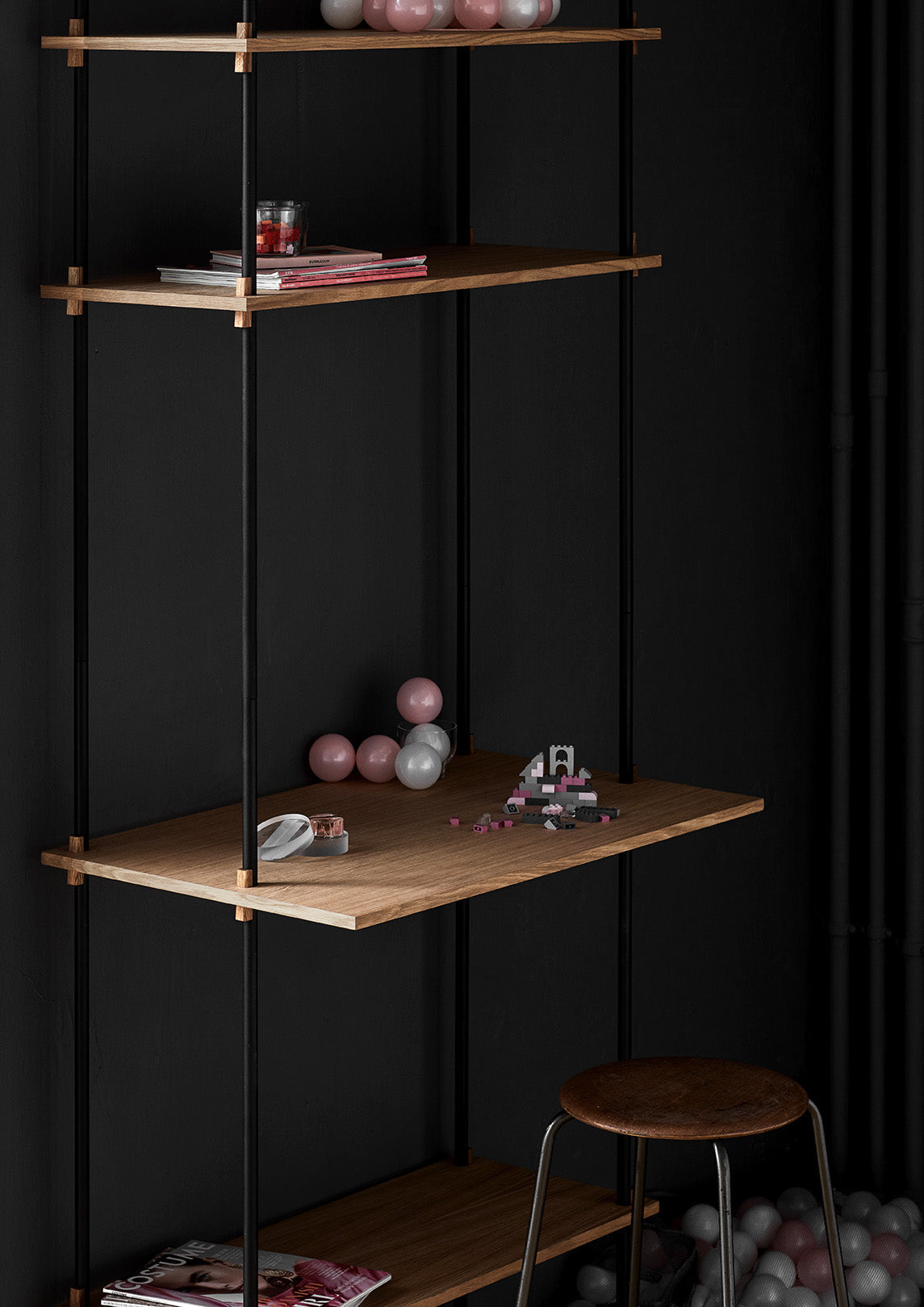[product_category]-Moebe Shelving System S.85.2.A, Oak/Black-Moebe-5713520005565-S.85.2.A.OA.BL-MOE-82