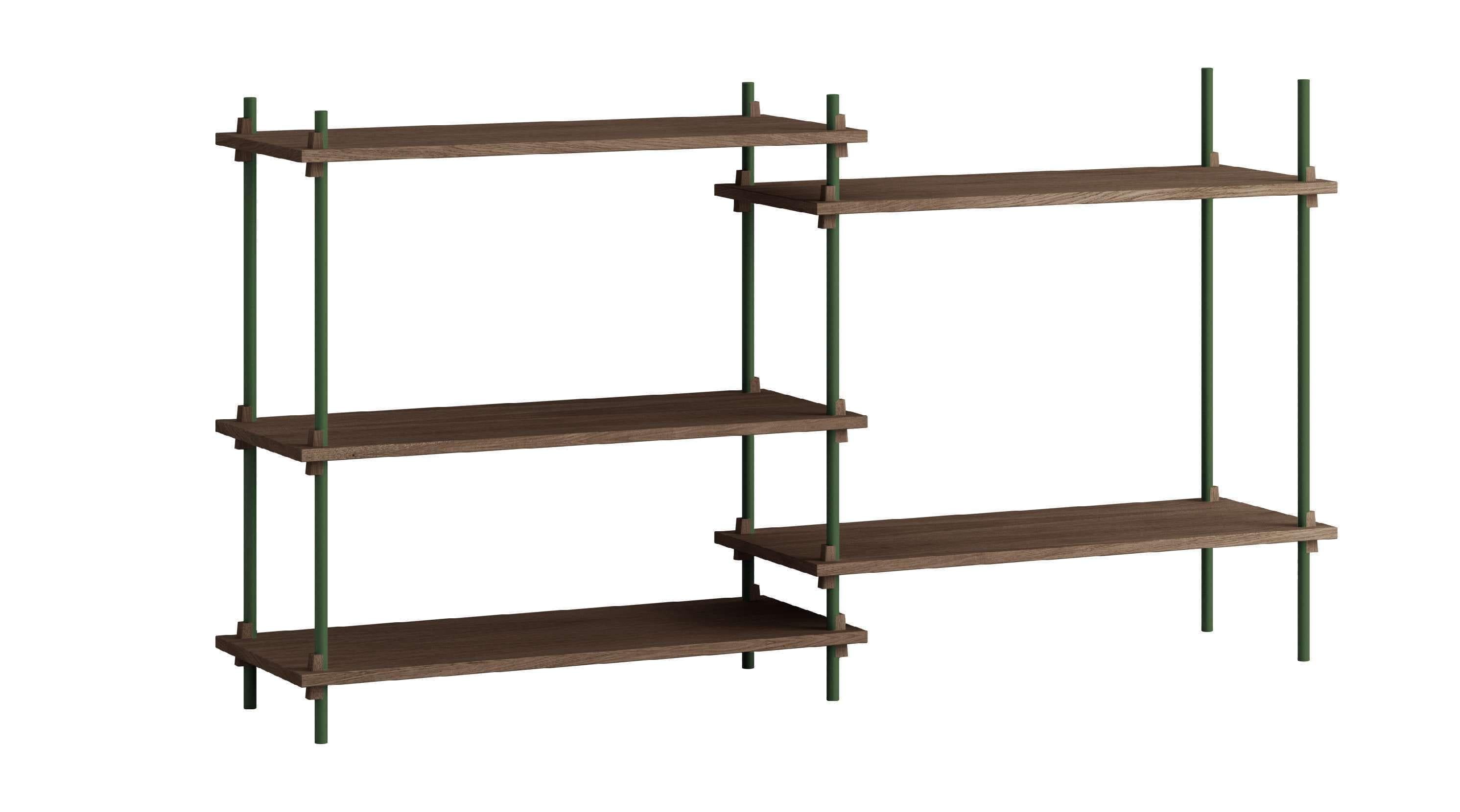 [product_category]-Moebe Shelving System S.85.2.A, Smoked Oak/Pine Green-Moebe-5713520013515-S.85.2.A.SO.PG-MOE-1