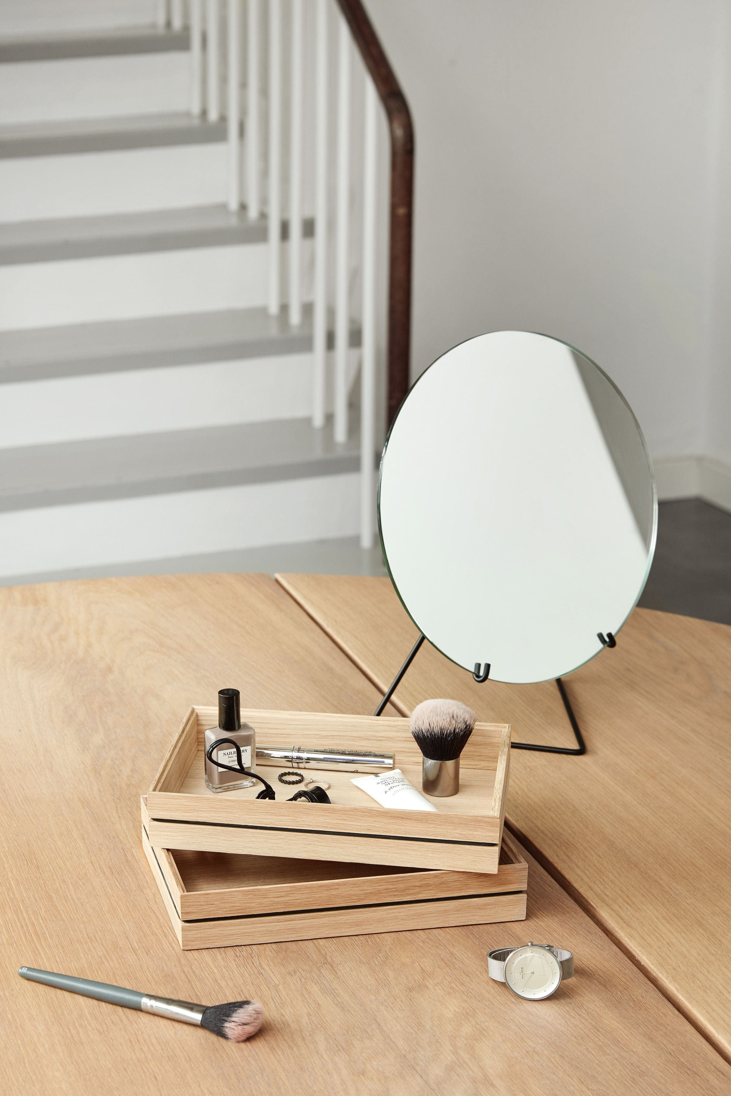 [product_category]-Moebe Standing Mirror ø30 Cm, Black-Moebe-5713520000263-MIBL30-MOE-9
