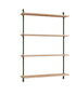 Regály stěny Moebe Ws.115.1, Oak/Pine Green
