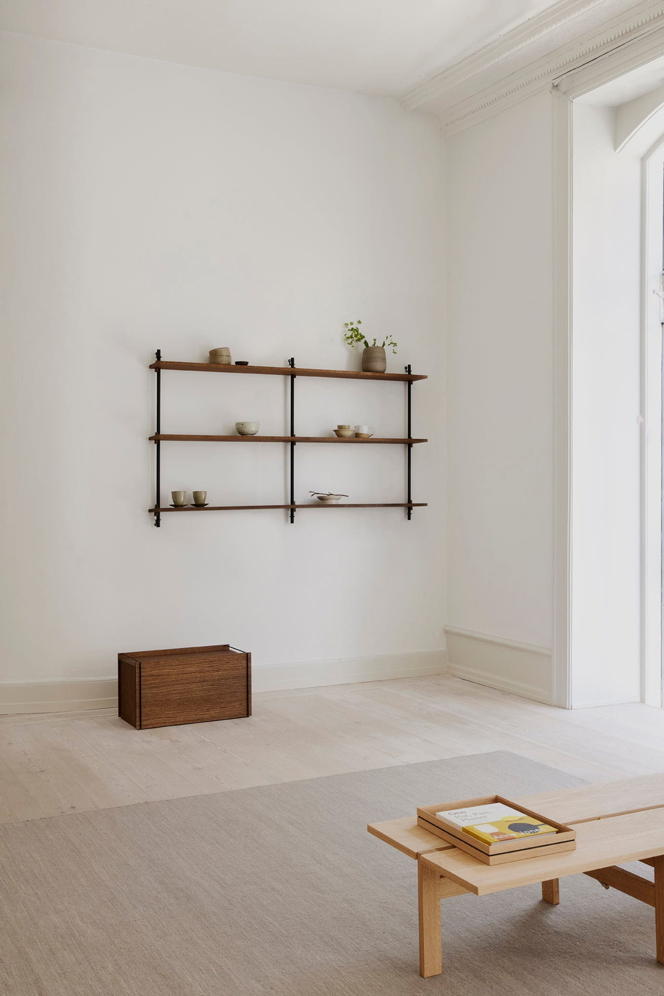 [product_category]-Moebe Wall Shelving Ws.115.1, Smoked Oak/Black-Moebe-5713520011368-WS.115.1.SO.BL-MOE-2