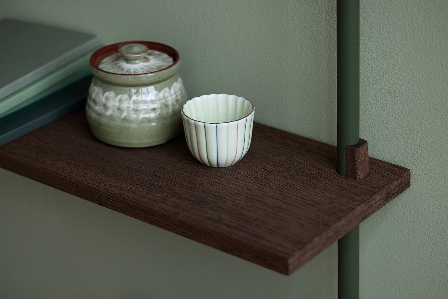 [product_category]-Moebe Wall Shelving Ws.115.1, Smoked Oak/Pine Green-Moebe-5713520013164-WS.115.1.SO.PG-MOE-2
