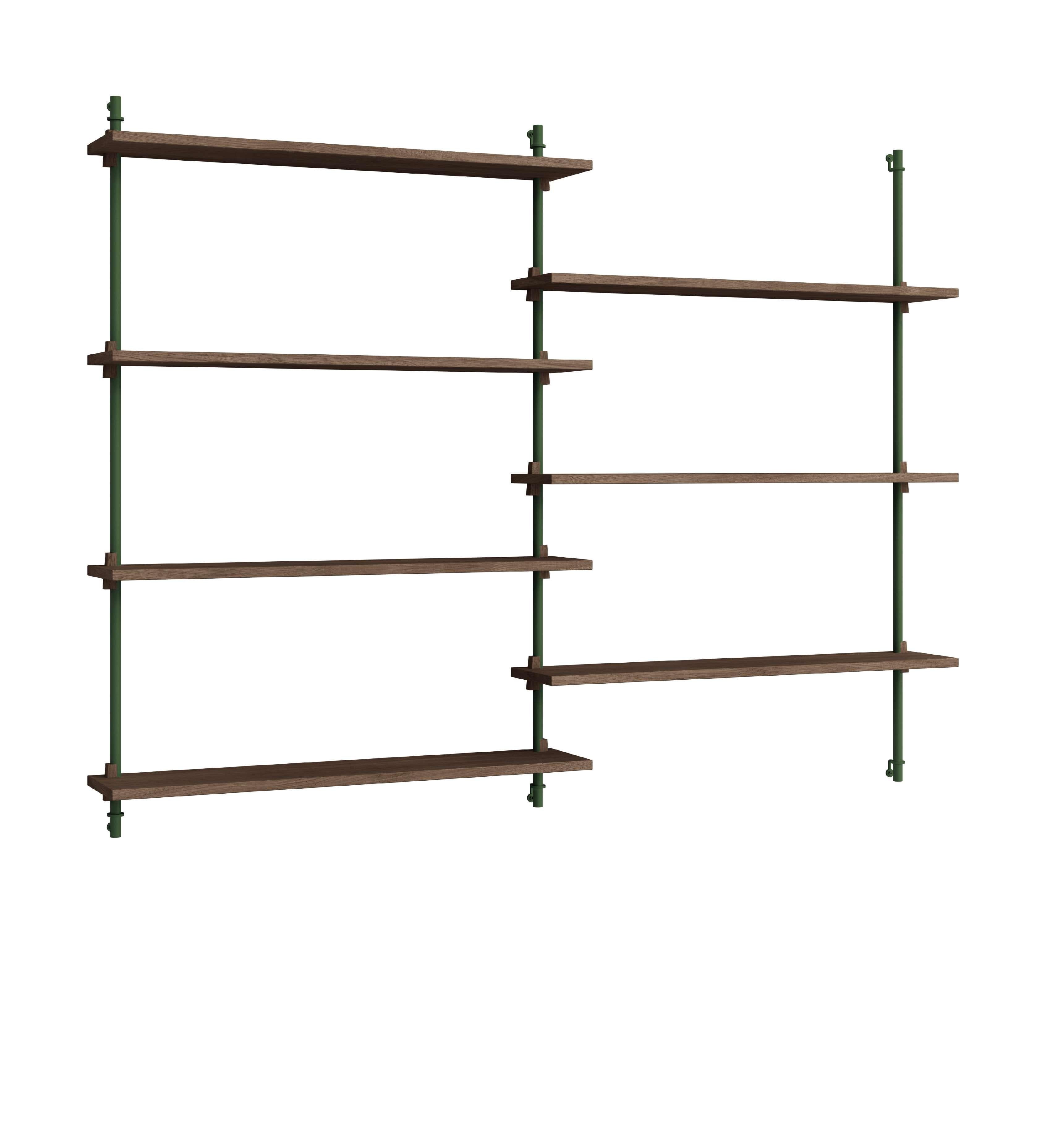 [product_category]-Moebe Wall Shelving Ws.115.2, Smoked Oak/Pine Green-Moebe-5713520013171-WS.115.2.SO.PG-MOE-5