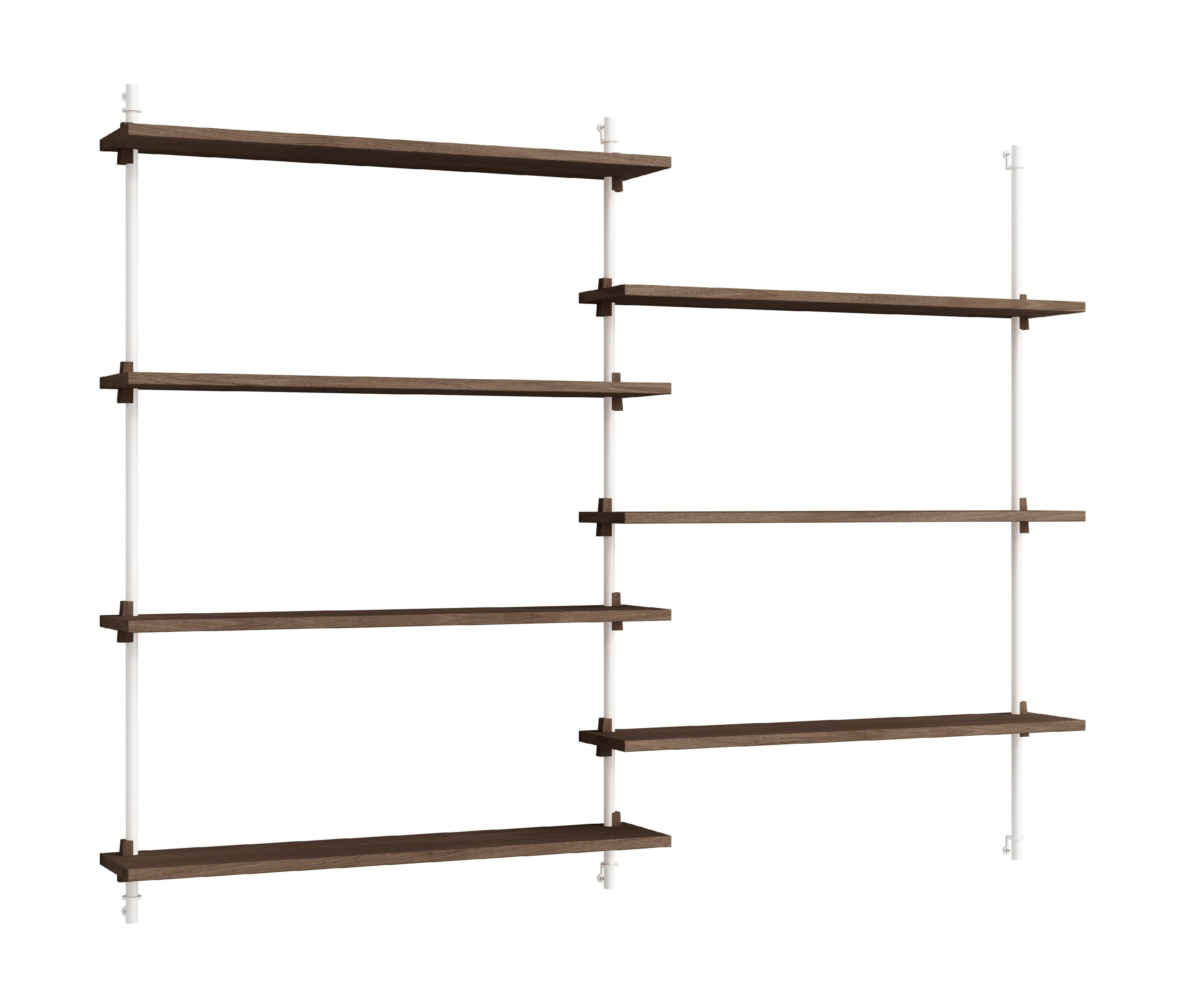 [product_category]-Moebe Wall Shelving Ws.115.2, Smoked Oak/White-Moebe-5713520010606-WS.115.2.SO.WH-MOE-2