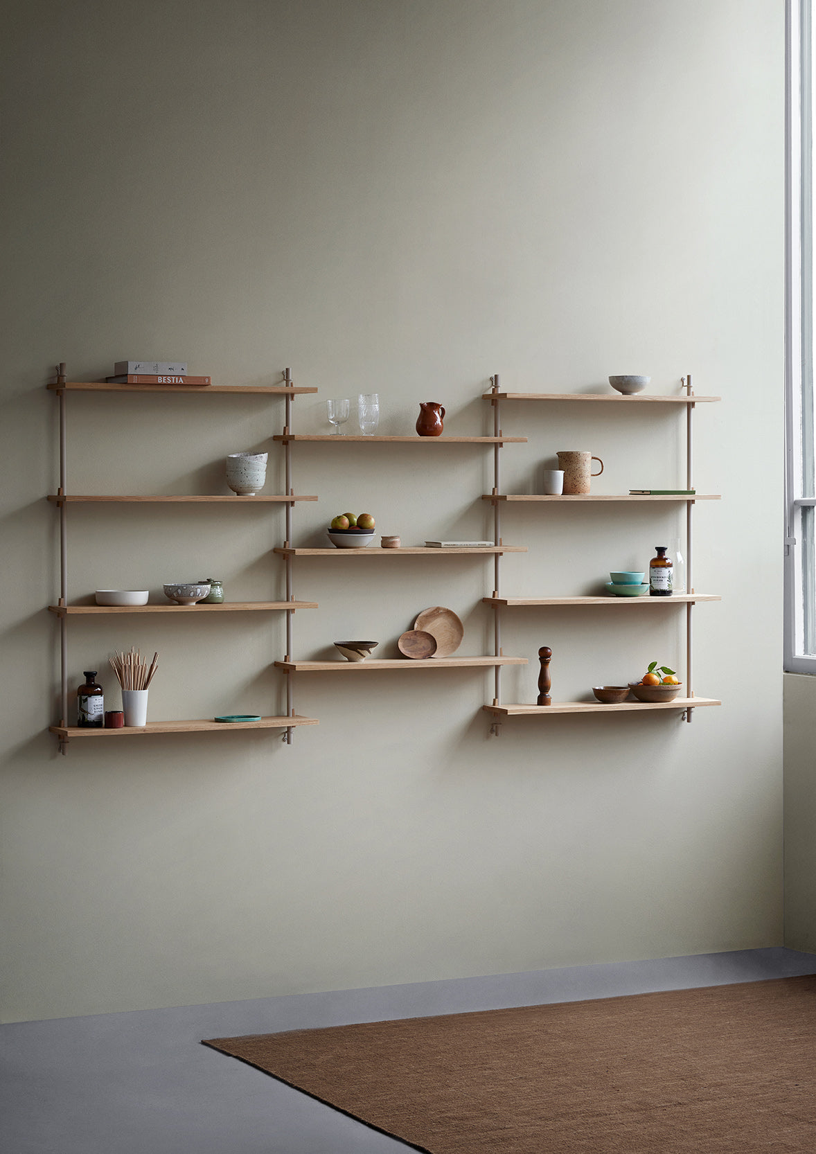 [product_category]-Moebe Wall Shelving Ws.65.1, Oak/Warm Grey-Moebe-5713520015427-WS.65.1.OA.WG-MOE-20