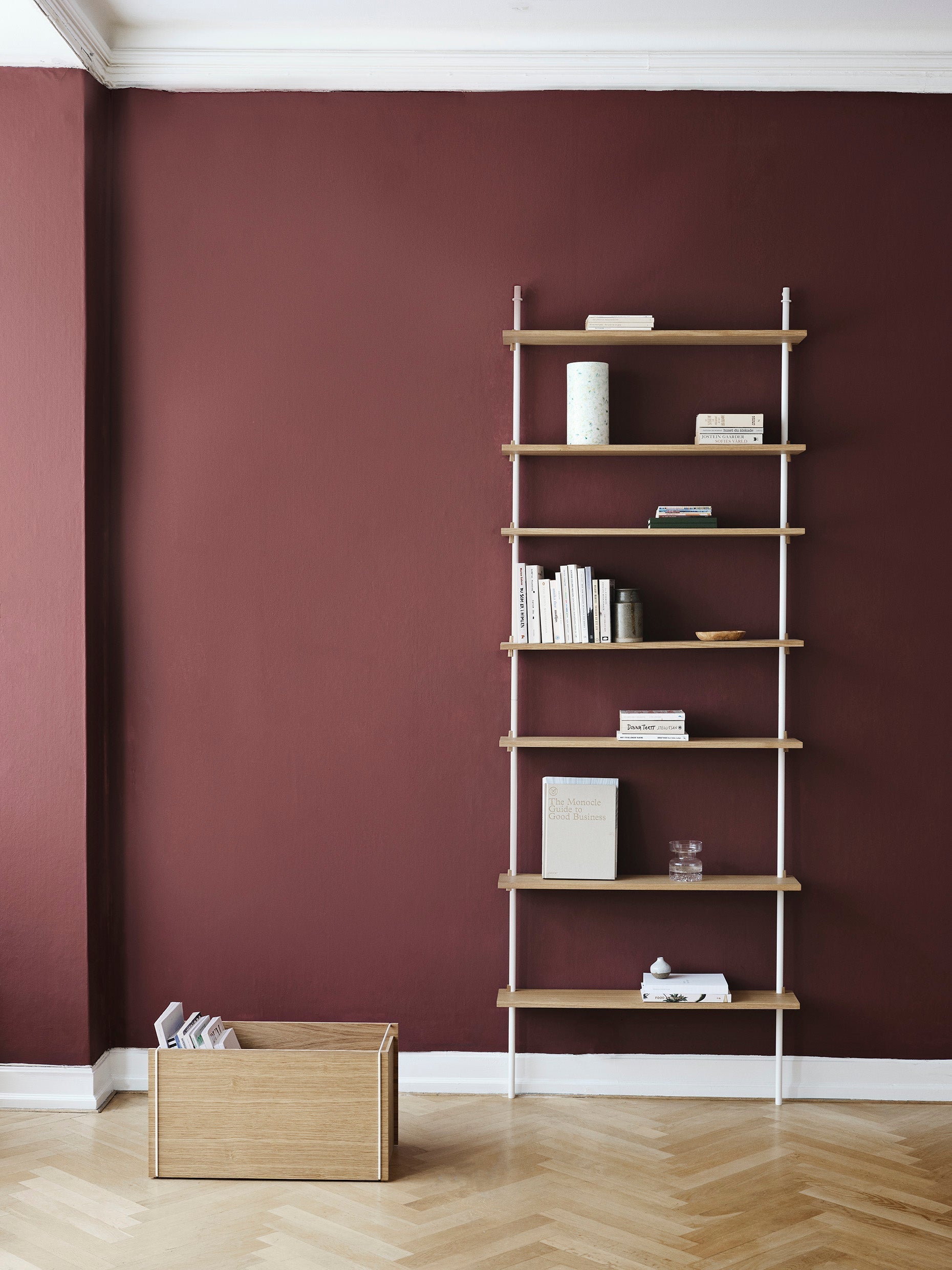 [product_category]-Moebe Wall Shelving Ws.65.1, Oak/White-Moebe-5713520007484-WS.65.1.OA.WH-MOE-22