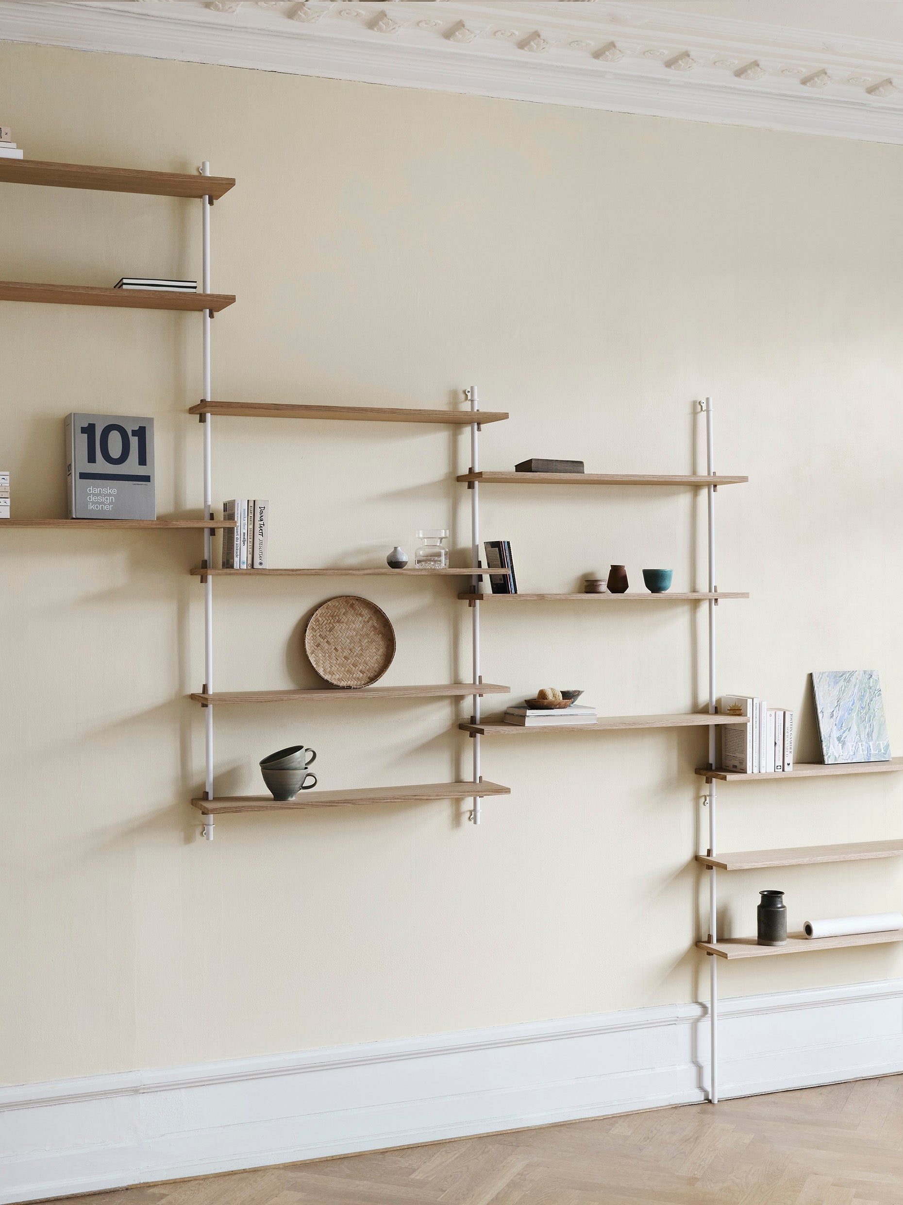 [product_category]-Moebe Wall Shelving Ws.65.1, Oak/White-Moebe-5713520007484-WS.65.1.OA.WH-MOE-23