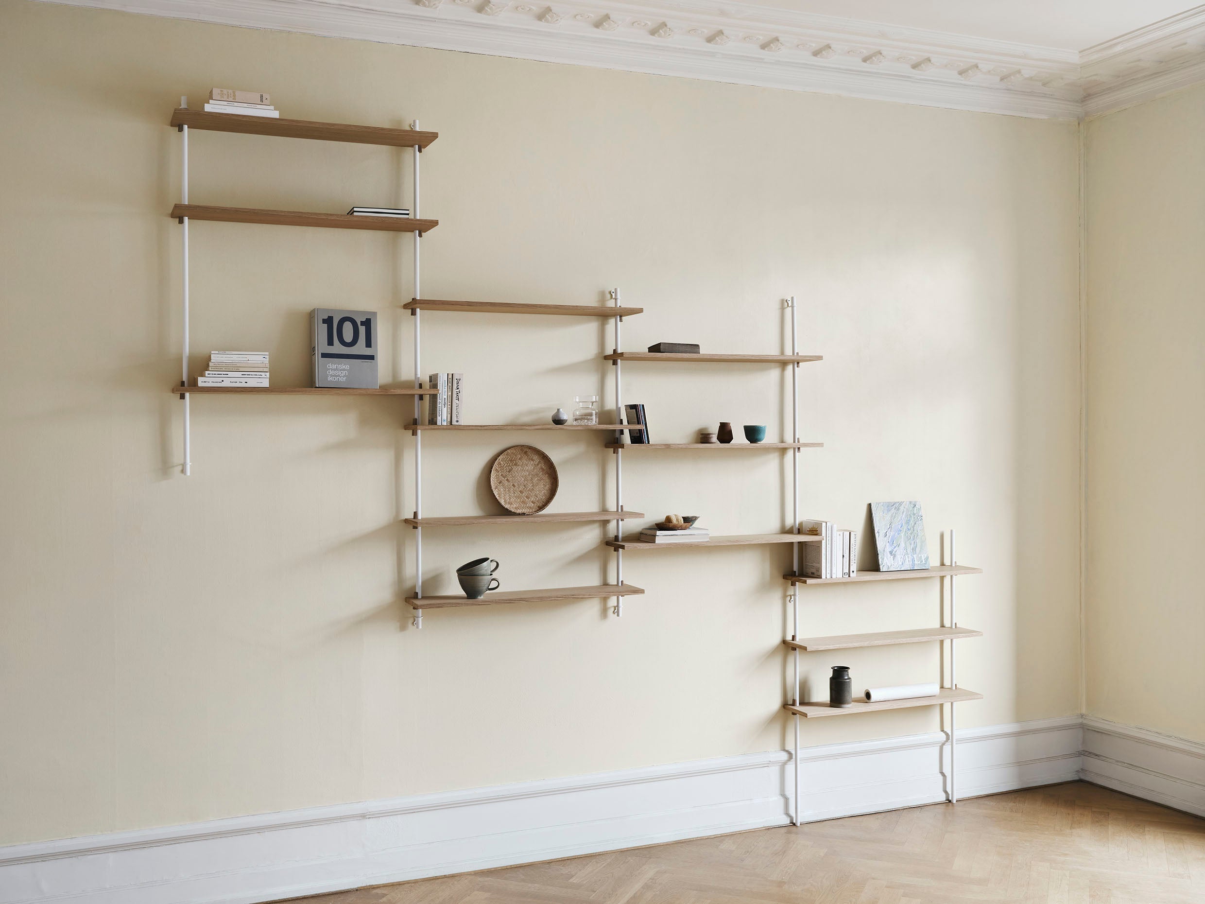 [product_category]-Moebe Wall Shelving Ws.65.1, Oak/White-Moebe-5713520007484-WS.65.1.OA.WH-MOE-26