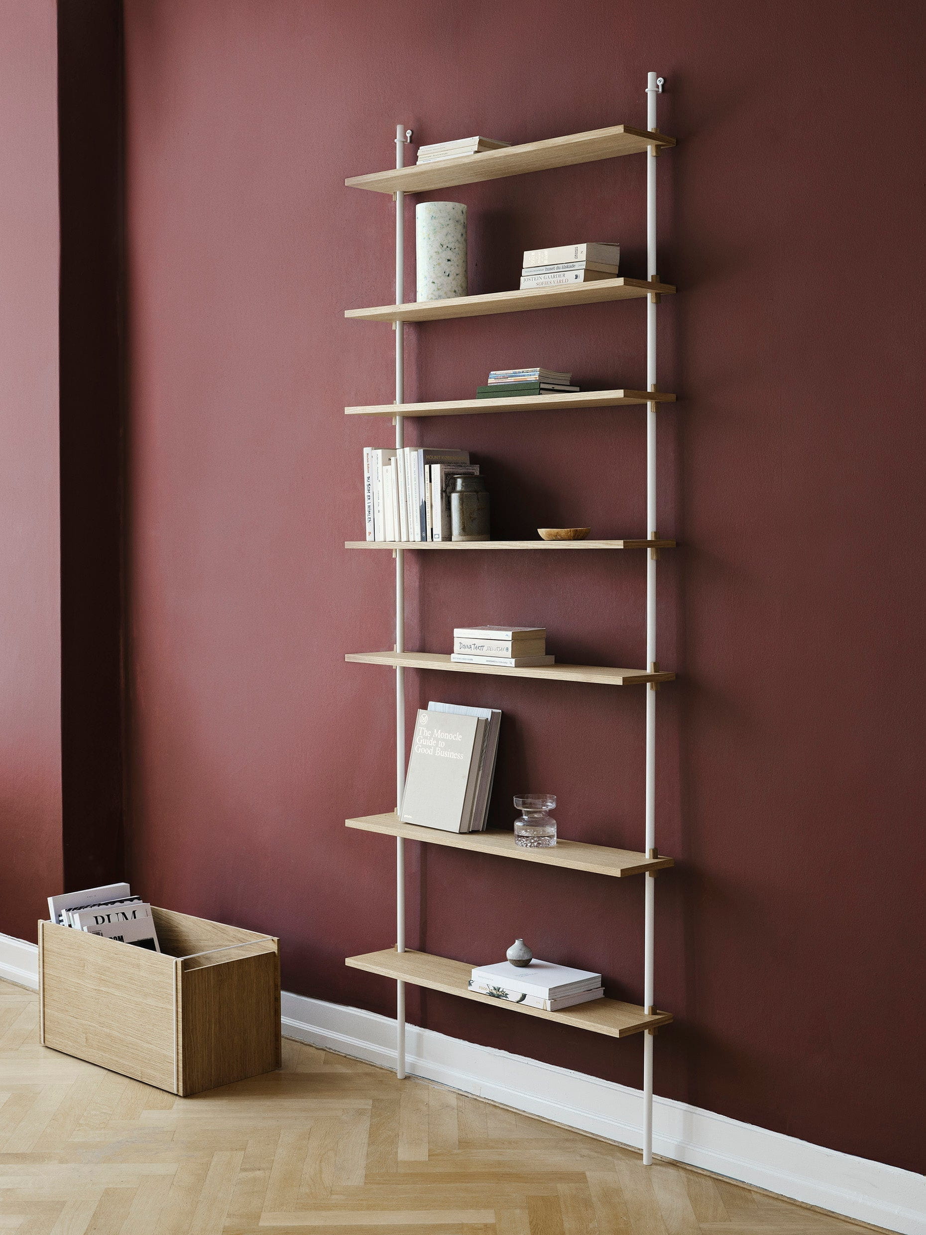 [product_category]-Moebe Wall Shelving Ws.65.1, Oak/White-Moebe-5713520007484-WS.65.1.OA.WH-MOE-8
