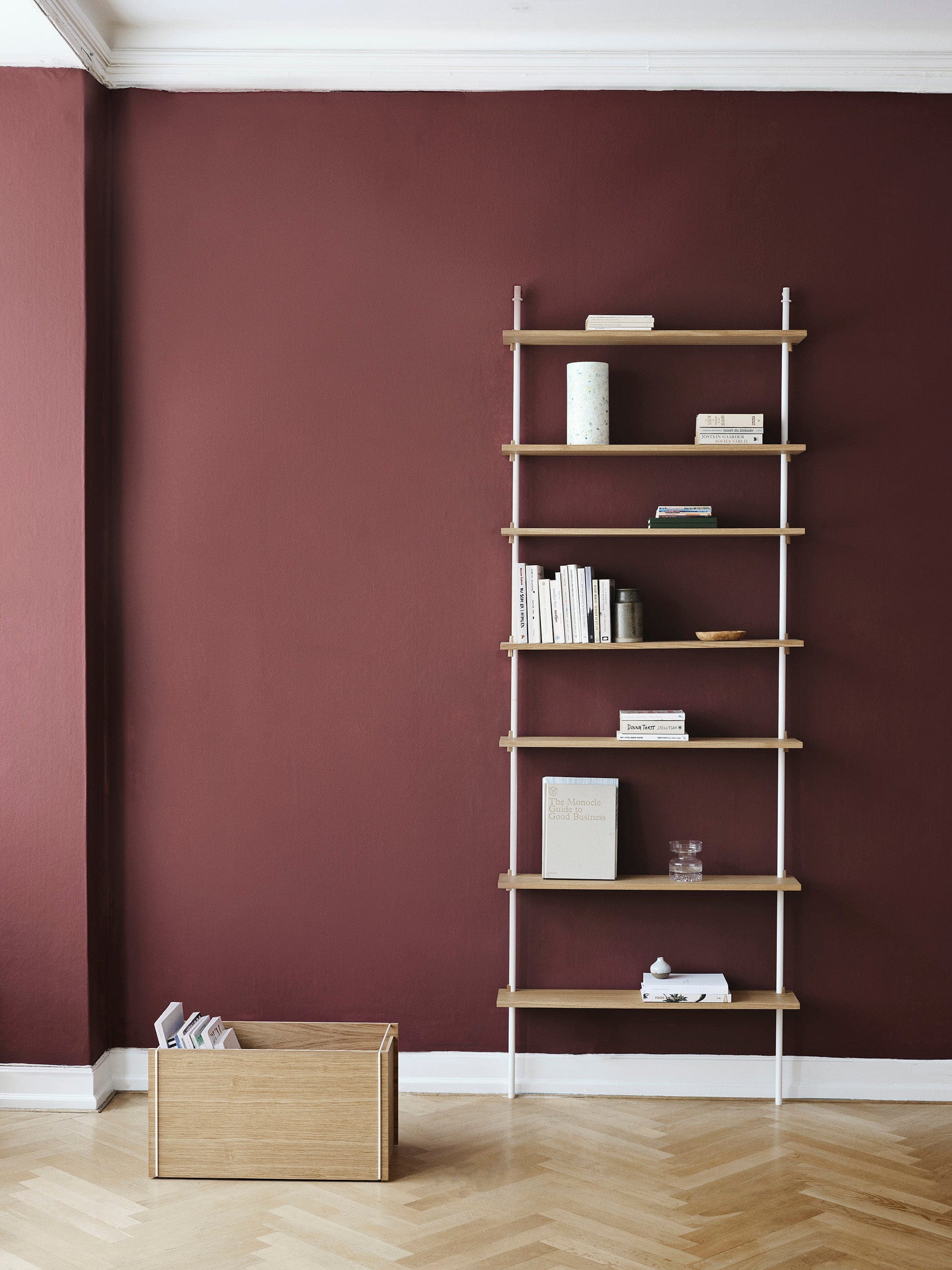 [product_category]-Moebe Wall Shelving Ws.65.1, Oak/White-Moebe-5713520007484-WS.65.1.OA.WH-MOE-9