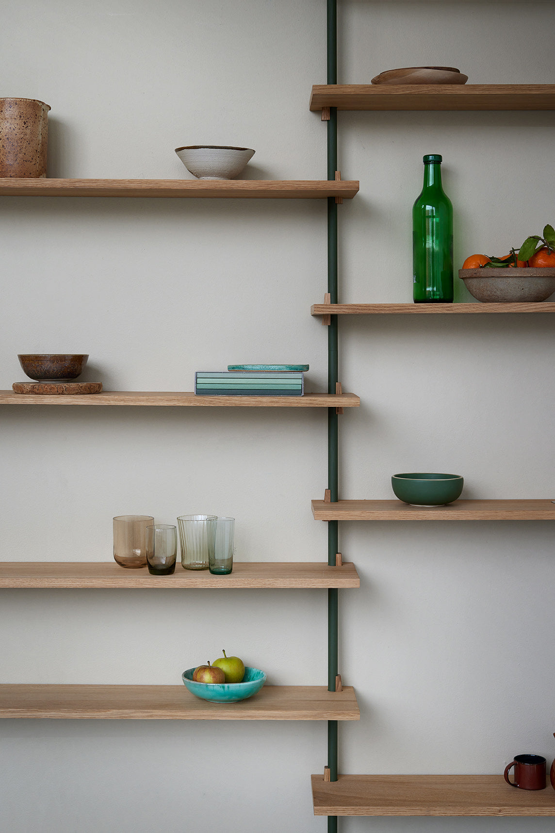 [product_category]-Moebe Wall Shelving Ws.85.1, Oak/Pine Green-Moebe-5713520012341-WS.85.1.OA.PG-MOE-5