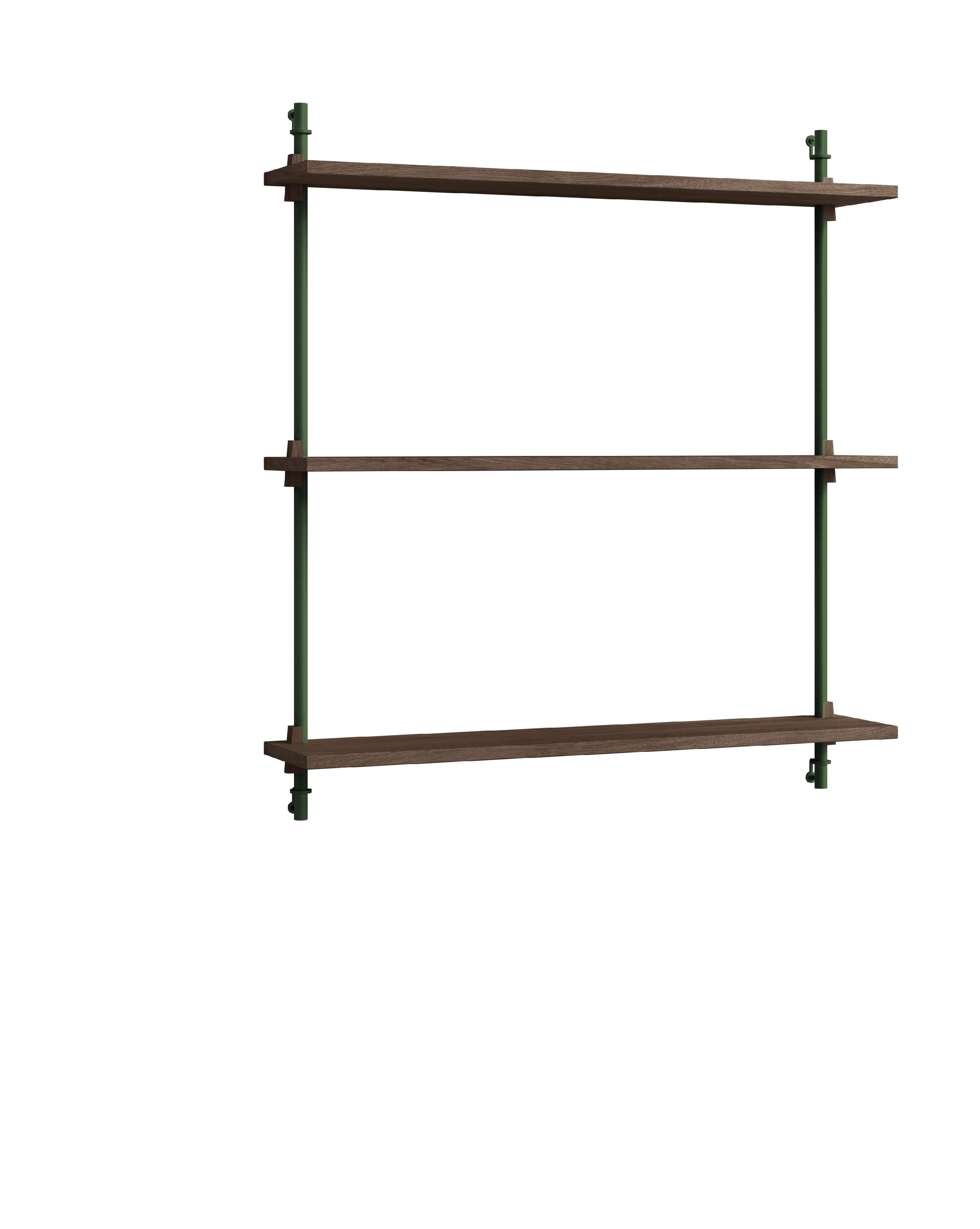 [product_category]-Moebe Wall Shelving Ws.85.1, Smoked Oak/Pine Green-Moebe-5713520013126-WS.85.1.SO.PG-MOE-5
