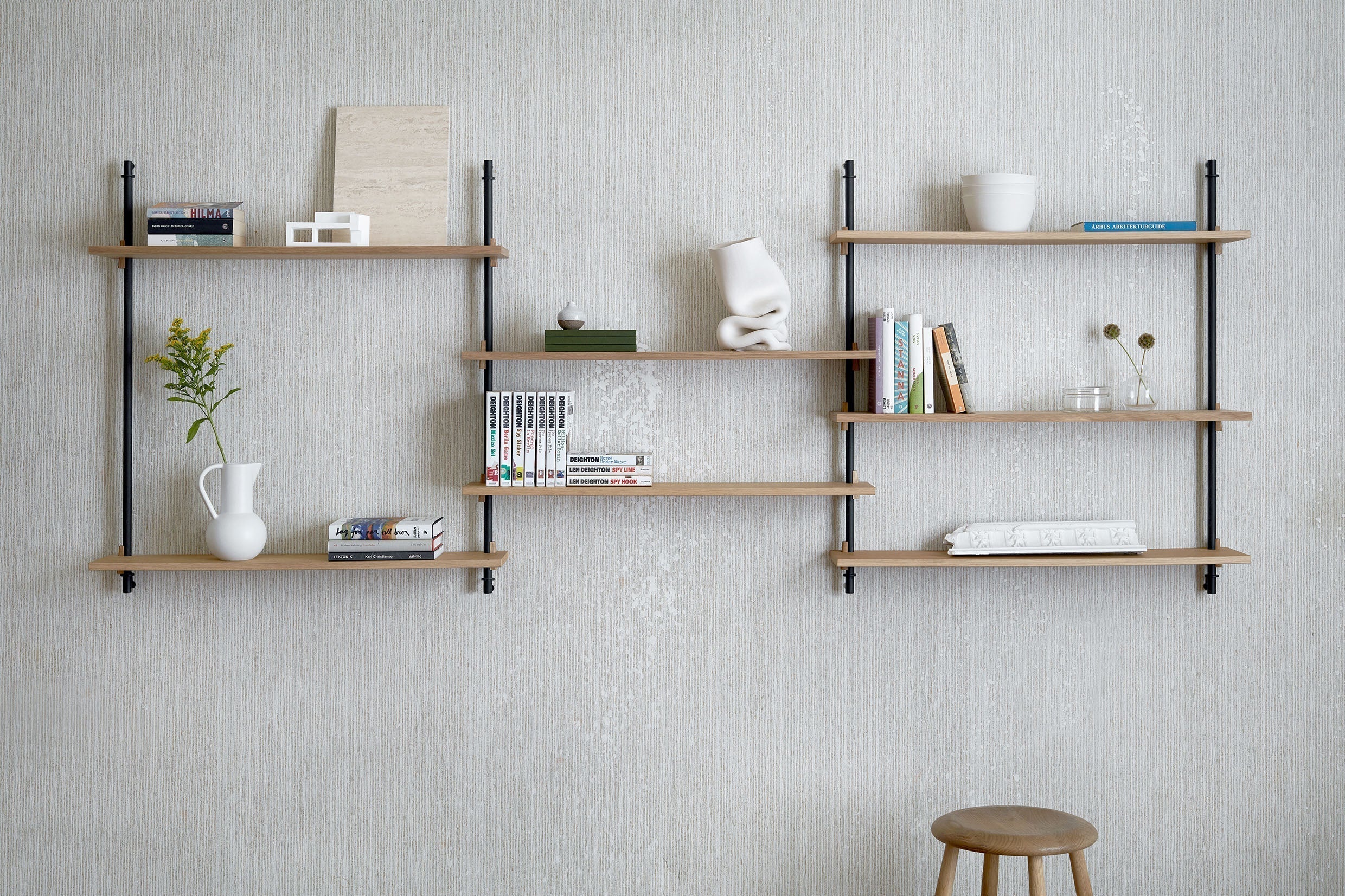 [product_category]-Moebe Wall Shelving Ws.85.2, Oak/Black-Moebe-5713520005183-WS.85.2.OA.BL-MOE-18