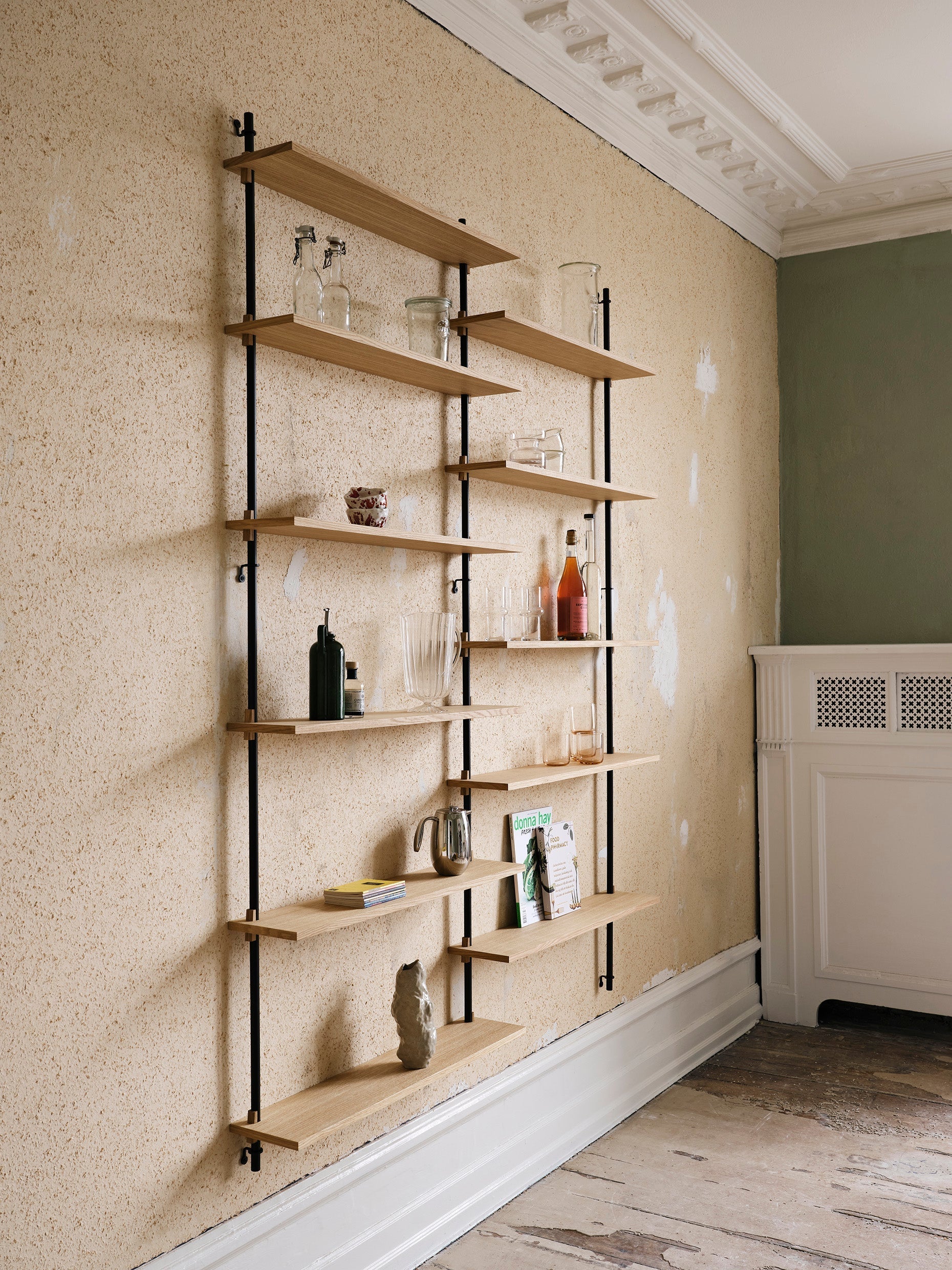 [product_category]-Moebe Wall Shelving Ws.85.2, Oak/Black-Moebe-5713520005183-WS.85.2.OA.BL-MOE-20