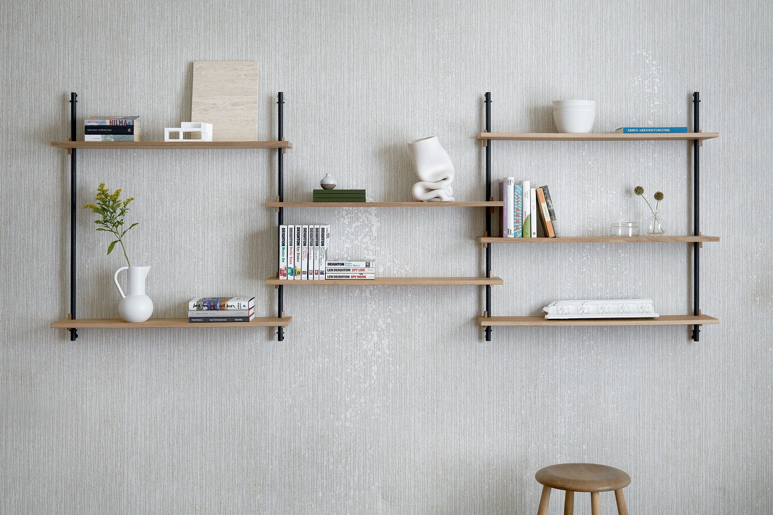 [product_category]-Moebe Wall Shelving Ws.85.2, Oak/Black-Moebe-5713520005183-WS.85.2.OA.BL-MOE-7