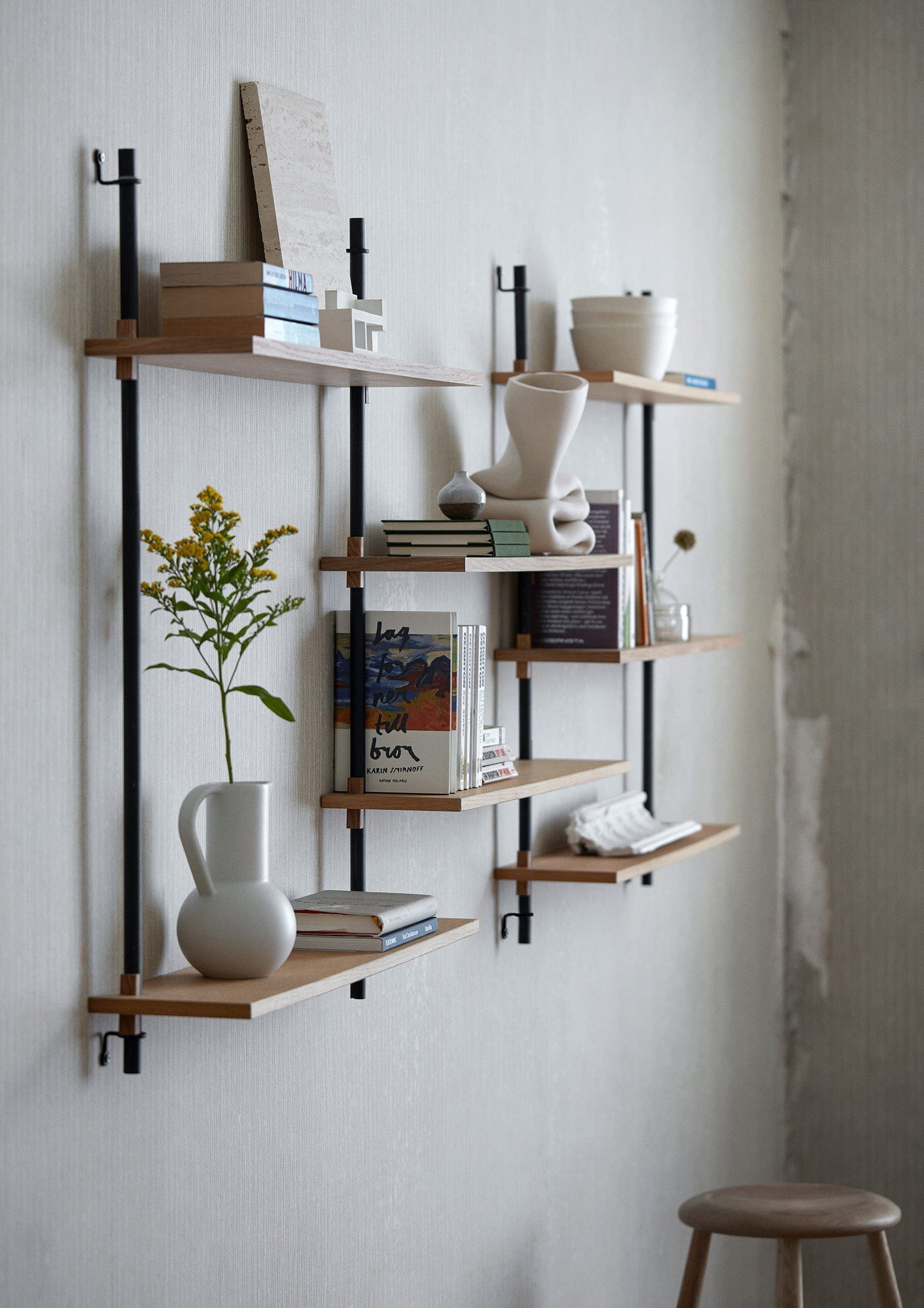 [product_category]-Moebe Wall Shelving Ws.85.2, Oak/Black-Moebe-5713520005183-WS.85.2.OA.BL-MOE-8