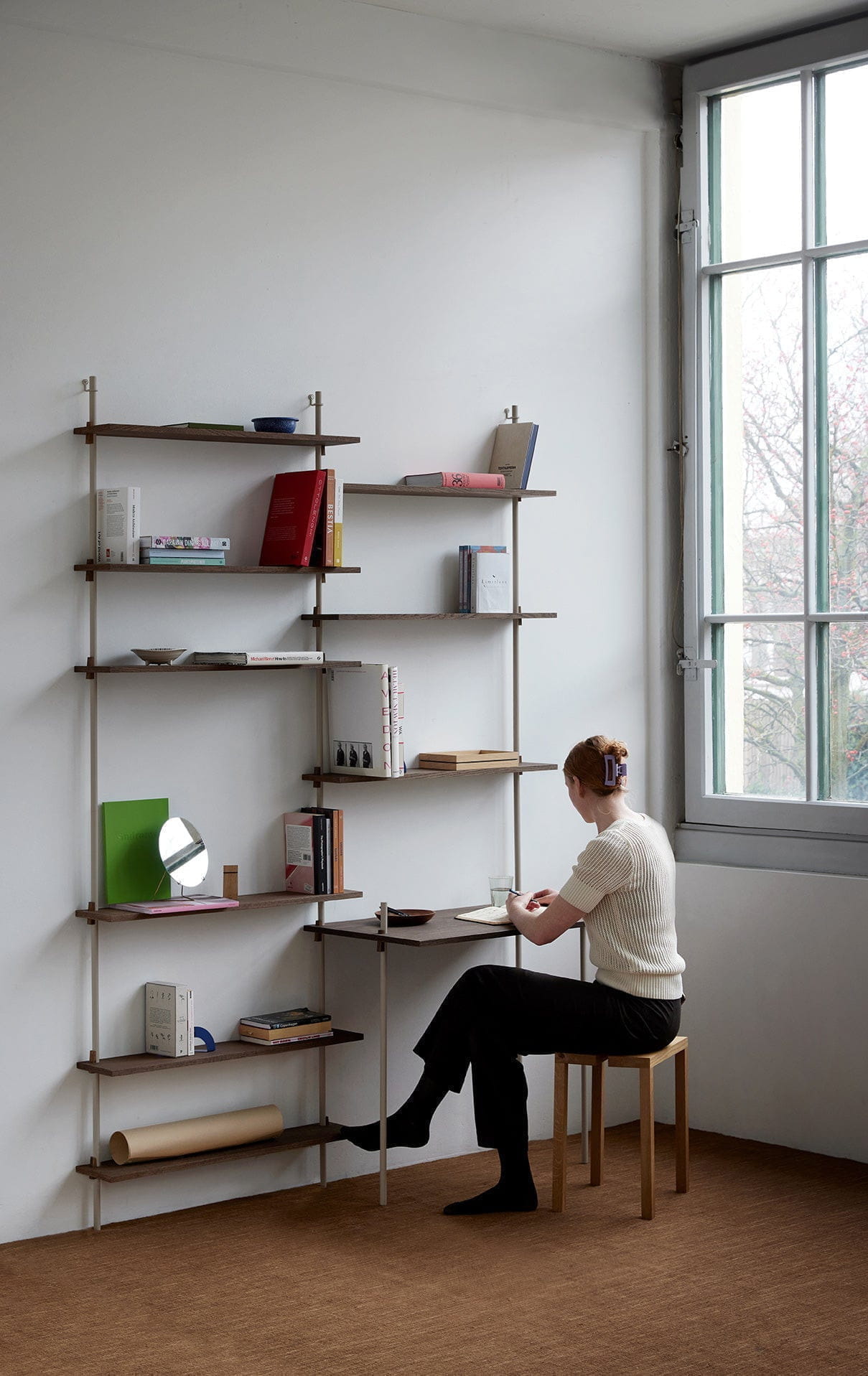 [product_category]-Moebe Wall Shelving Ws.85.2, Smoked Oak/Warm Grey-Moebe-5713520016257-WS.85.2.SO.WG-MOE-5