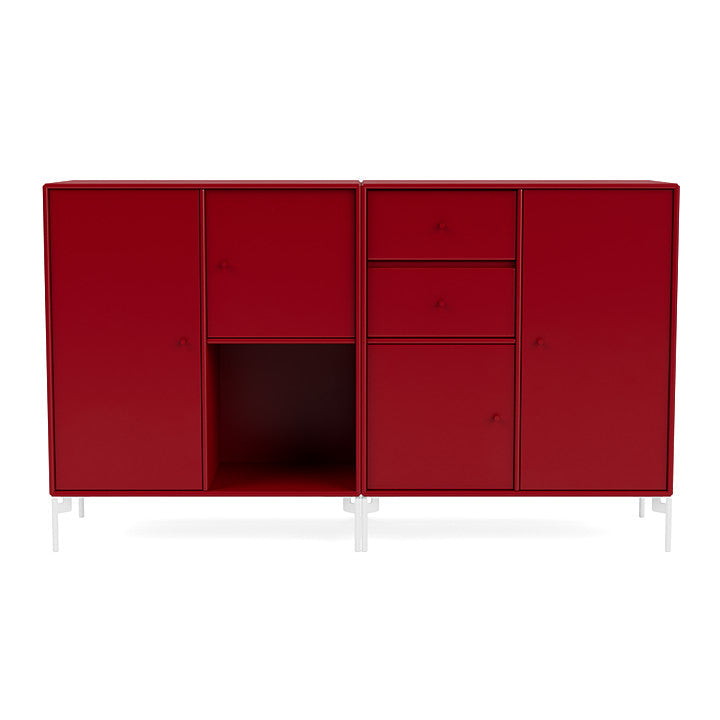 [product_category]-Montana Couple Sideboard With Legs, Beetroot/Snow White-Montana Furniture-5714322615358-00COUPLE-165-02-MON-2