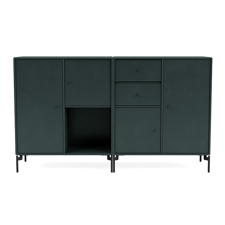 [product_category]-Montana Couple Sideboard With Legs, Black Jade/Black-Montana Furniture-5714322615211-00COUPLE-163-03-MON-2