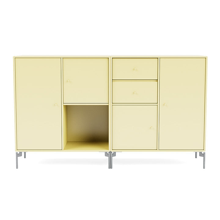 [product_category]-Montana Couple Sideboard With Legs, Camomile/Matt Chrome-Montana Furniture-5714322614870-00COUPLE-159-01-MON-2