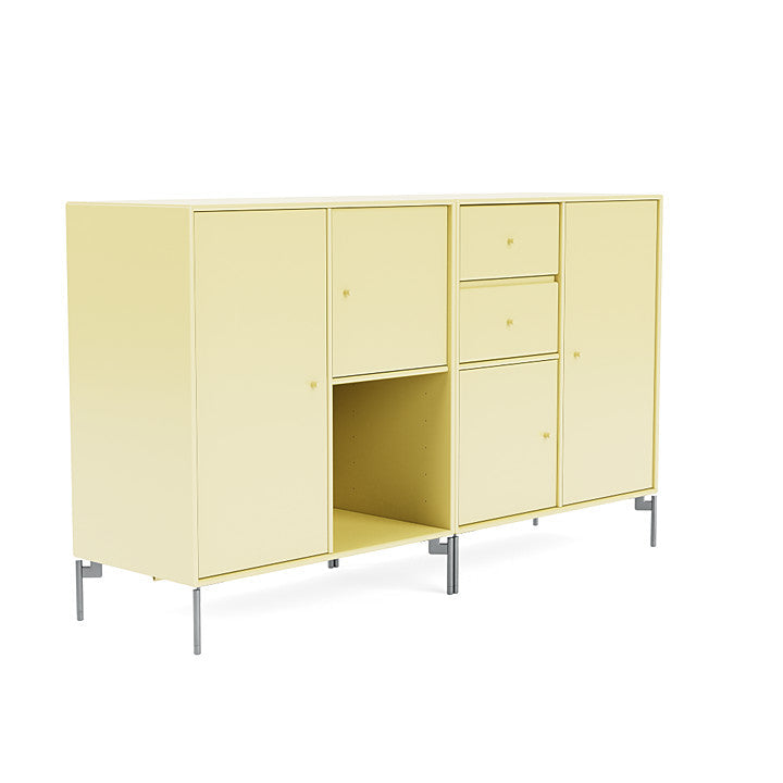 [product_category]-Montana Couple Sideboard With Legs, Camomile/Matt Chrome-Montana Furniture-5714322614870-00COUPLE-159-01-MON-3