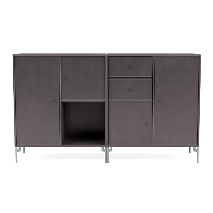 [product_category]-Montana Couple Sideboard With Legs, Coffee/Matt Chrome-Montana Furniture-5714322615426-00COUPLE-35-01-MON-2