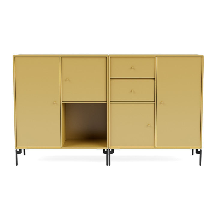 [product_category]-Montana Couple Sideboard With Legs, Cumin/Black-Montana Furniture-5714322614733-00COUPLE-157-03-MON-2