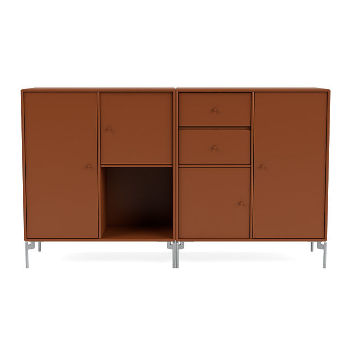 [product_category]-Montana Couple Sideboard With Legs, Hazelnut/Matt Chrome-Montana Furniture-5714322613996-00COUPLE-146-01-MON-2
