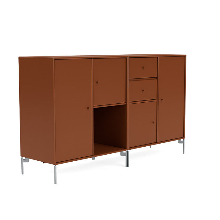 [product_category]-Montana Couple Sideboard With Legs, Hazelnut/Matt Chrome-Montana Furniture-5714322613996-00COUPLE-146-01-MON-3