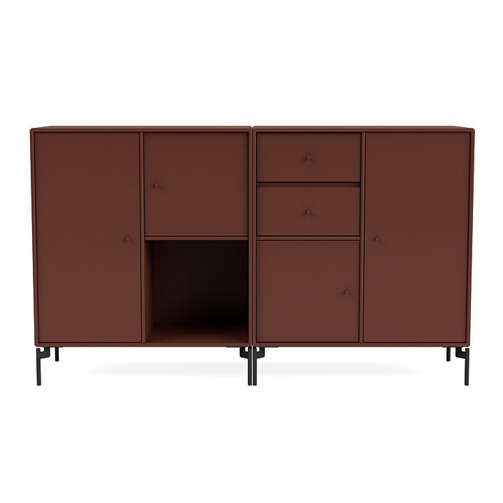 [product_category]-Montana Couple Sideboard With Legs, Masala/Black-Montana Furniture-5714322614573-00COUPLE-155-03-MON-2