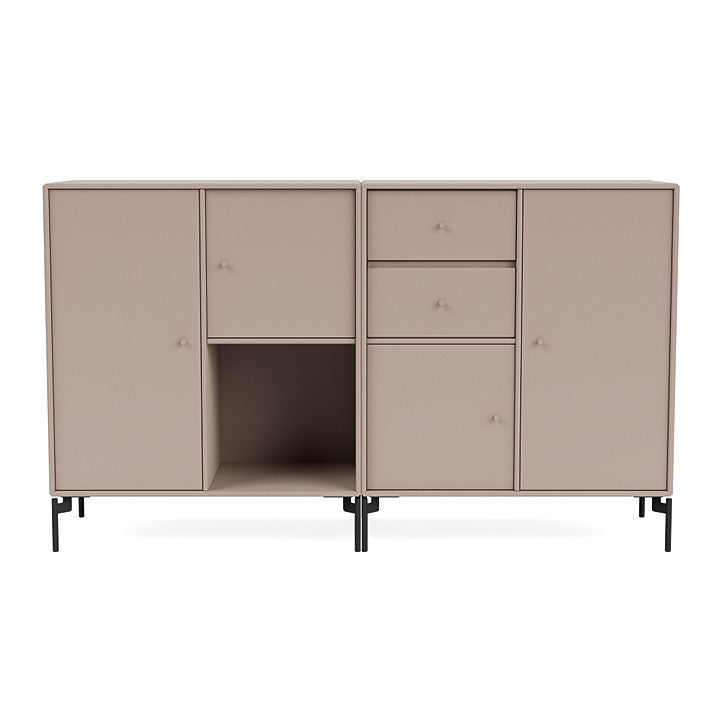 [product_category]-Montana Couple Sideboard With Legs, Mushroom Brown/Black-Montana Furniture-5714322203913-00COUPLE-137-03-MON-2