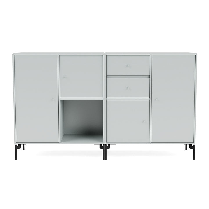 [product_category]-Montana Couple Sideboard With Legs, Oyster/Black-Montana Furniture-5714322614658-00COUPLE-156-03-MON-2