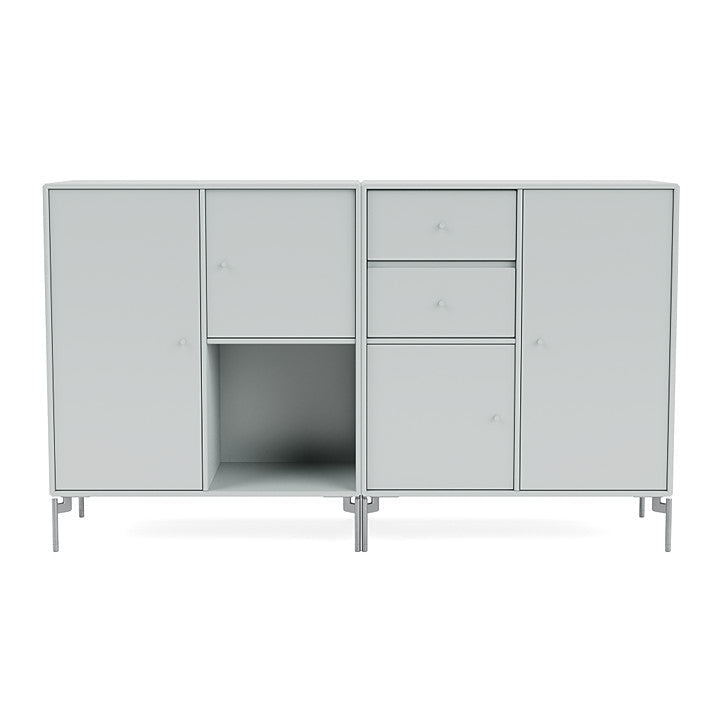 [product_category]-Montana Couple Sideboard With Legs, Oyster/Matt Chrome-Montana Furniture-5714322614634-00COUPLE-156-01-MON-2