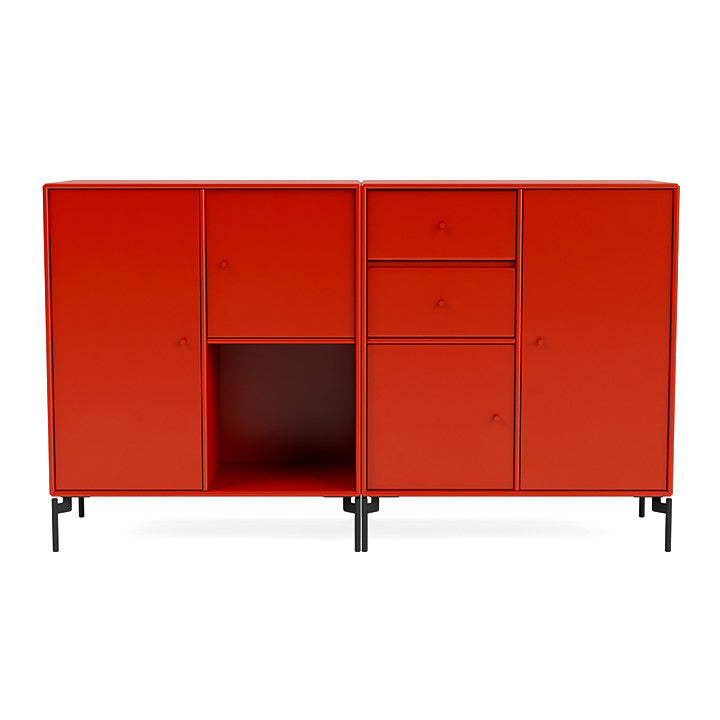 [product_category]-Montana Couple Sideboard With Legs, Rosehip/Black-Montana Furniture-5714322613934-00COUPLE-145-03-MON-2