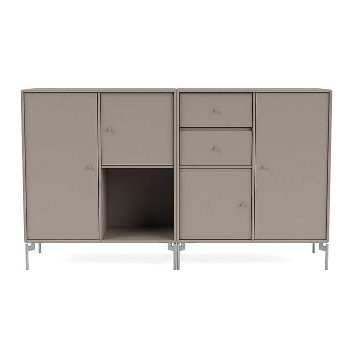 [product_category]-Montana Couple Sideboard With Legs, Truffle/Matt Chrome-Montana Furniture-5714322613590-00COUPLE-141-01-MON-2