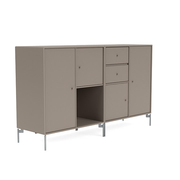 [product_category]-Montana Couple Sideboard With Legs, Truffle/Matt Chrome-Montana Furniture-5714322613590-00COUPLE-141-01-MON-3