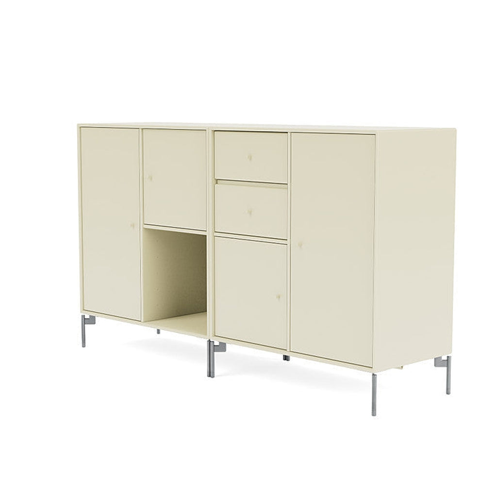 [product_category]-Montana Couple Sideboard With Legs, Vanilla/Matt Chrome-Montana Furniture-5714322203975-00COUPLE-150-01-MON-1