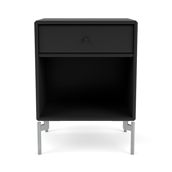 [product_category]-Montana Dream Nightstand With Legs, Black/Matt Chrome-Montana Furniture-5714322010856-000DREAM-05-01-MON-2