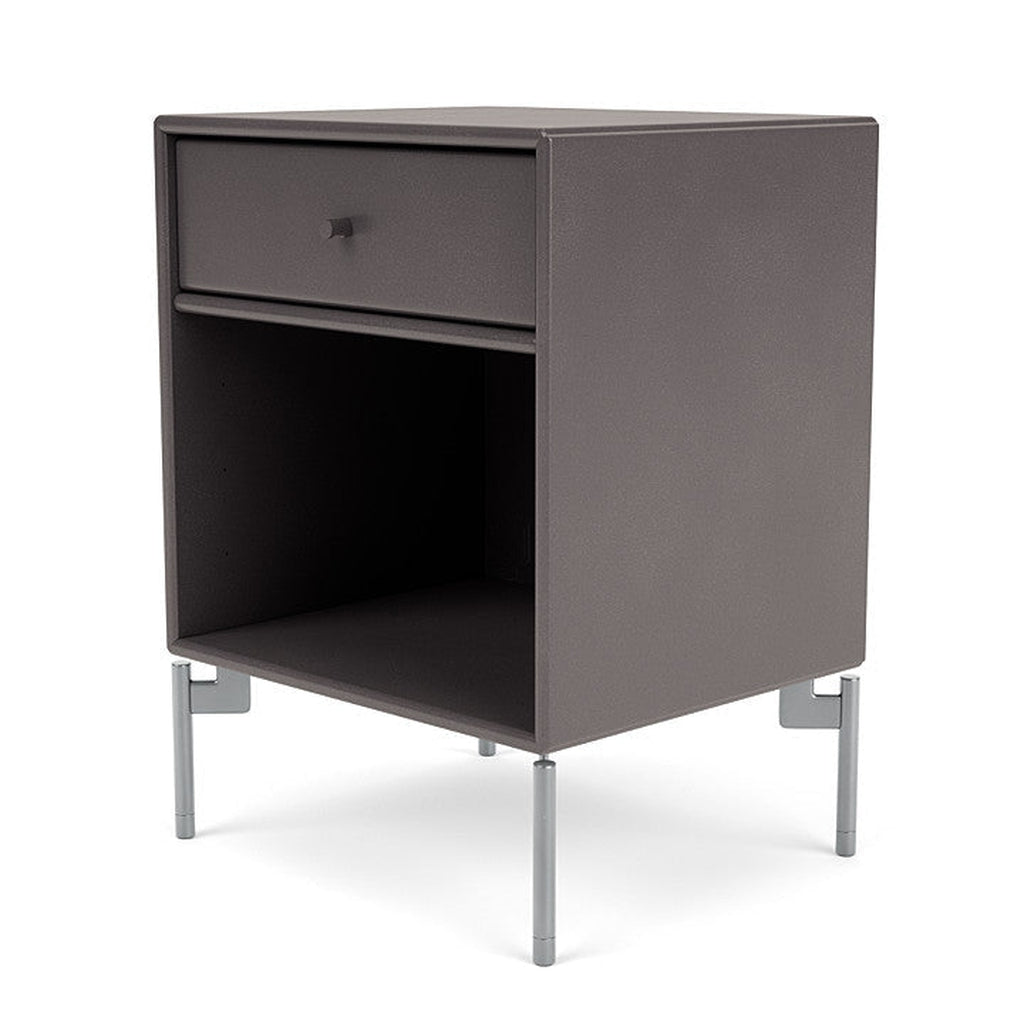 [product_category]-Montana Dream Nightstand With Legs, Coffee/Matt Chrome-Montana Furniture-5714322382038-000DREAM-35-01-MON-1