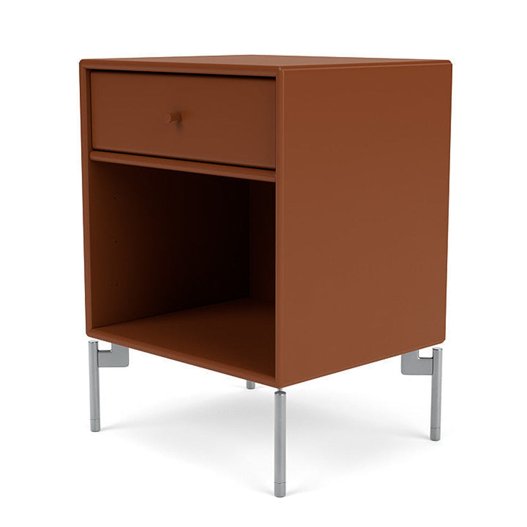 [product_category]-Montana Dream Nightstand With Legs, Hazelnut/Matt Chrome-Montana Furniture-5714322380713-000DREAM-146-01-MON-1