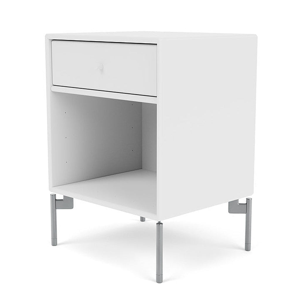 [product_category]-Montana Dream Nightstand With Legs, Snow White/Matt Chrome-Montana Furniture-5714322311267-000DREAM-38-01-MON-1