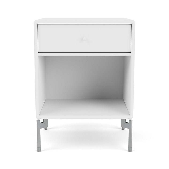 [product_category]-Montana Dream Nightstand With Legs, Snow White/Matt Chrome-Montana Furniture-5714322311267-000DREAM-38-01-MON-2