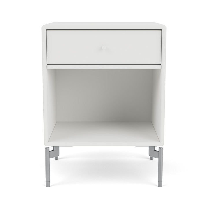 [product_category]-Montana Dream Nightstand With Legs, White/Matt Chrome-Montana Furniture-5714322317924-000DREAM-01-01-MON-2