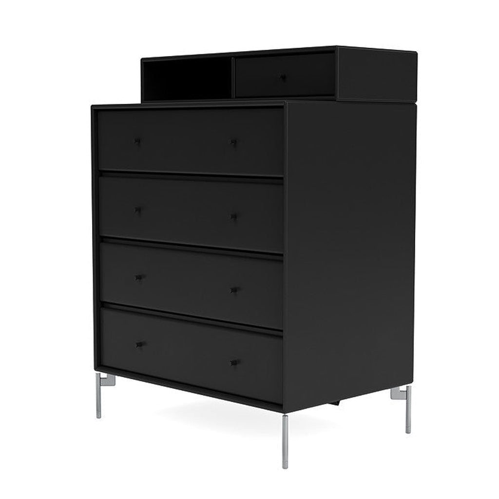 [product_category]-Montana Keep Chest Of Drawers With Legs, Black/Matt Chrome-Montana Furniture-5714322260350-0000KEEP-05-01-MON-1