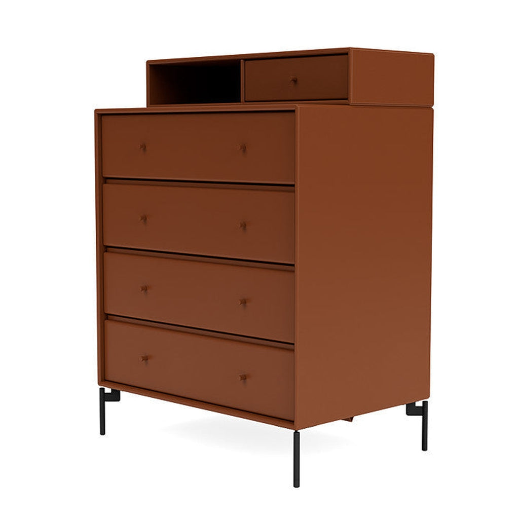 [product_category]-Montana Keep Chest Of Drawers With Legs, Hazelnut/Black-Montana Furniture-5714322261579-0000KEEP-146-03-MON-1