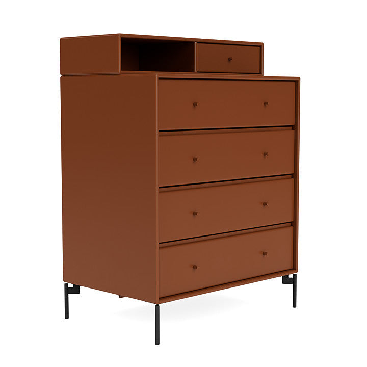 [product_category]-Montana Keep Chest Of Drawers With Legs, Hazelnut/Black-Montana Furniture-5714322261579-0000KEEP-146-03-MON-3