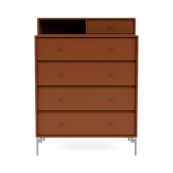 [product_category]-Montana Keep Chest Of Drawers With Legs, Hazelnut/Matt Chrome-Montana Furniture-5714322261555-0000KEEP-146-01-MON-2